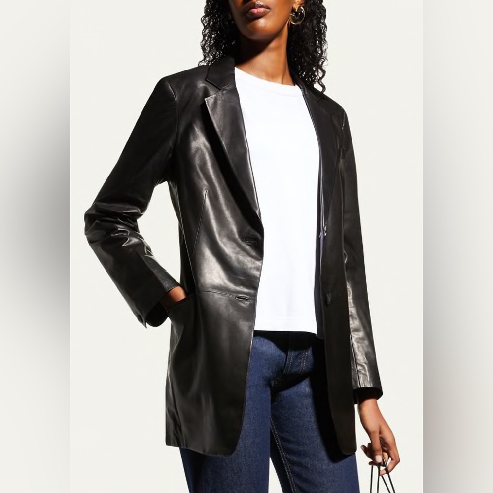 Rag & Bone Charles Lambskin Leather Blazer